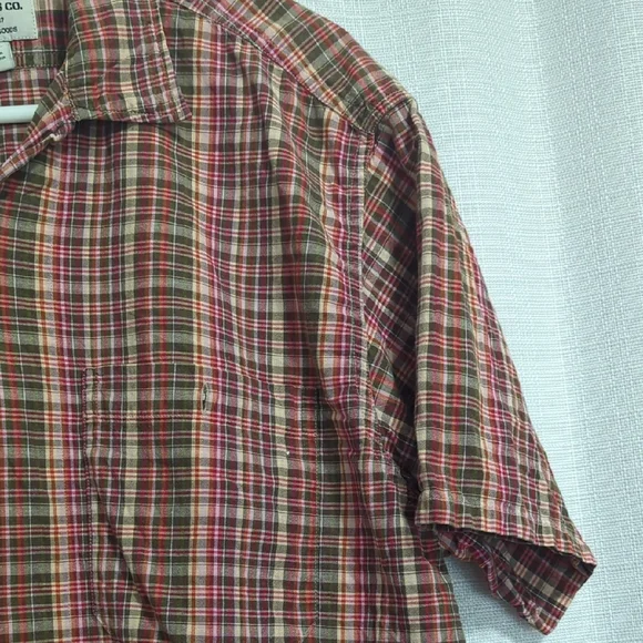 Ralph Lauren Jeans Co Button Shirt Men's Medium Brown Red Casual 100% Cotton - Picture 4 of 9